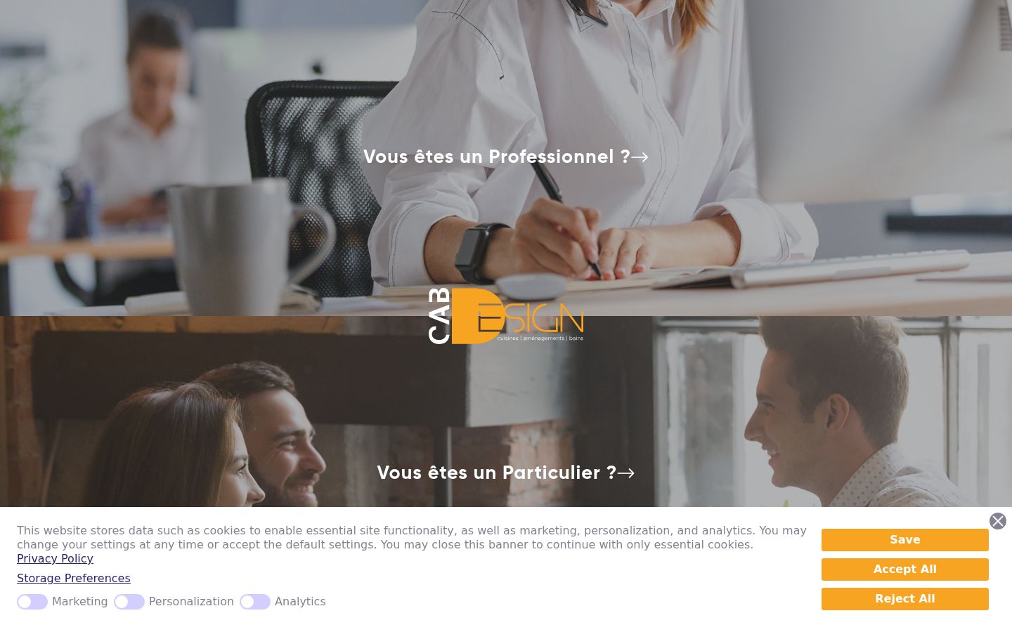 Capture d'écran de la bannière de consentement affichée avant toute interaction