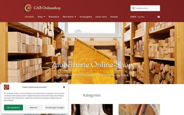 Screenshot of cab-onlineshop.de
