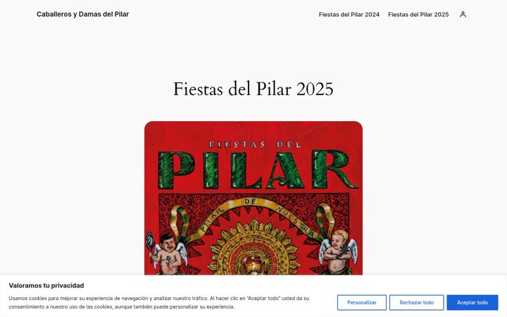 Captură de ecran a caballerosydamasdelpilar.es