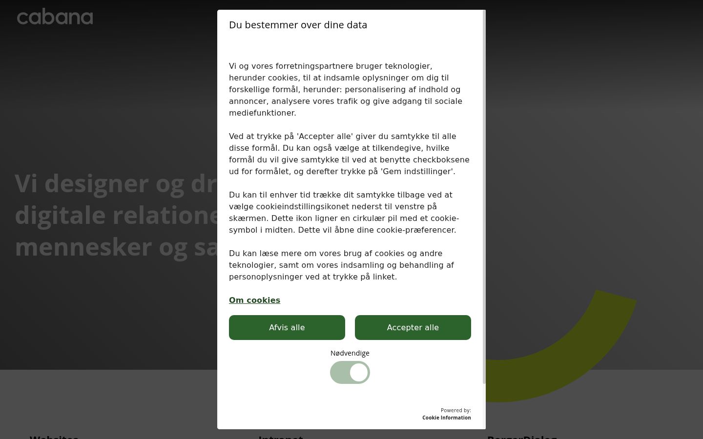 Screenshot of the consent banner shown before any interaction