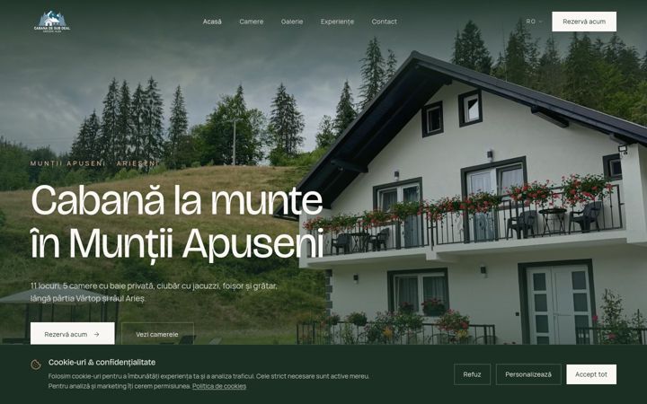 Screenshot stránky cabanadesubdeal.ro