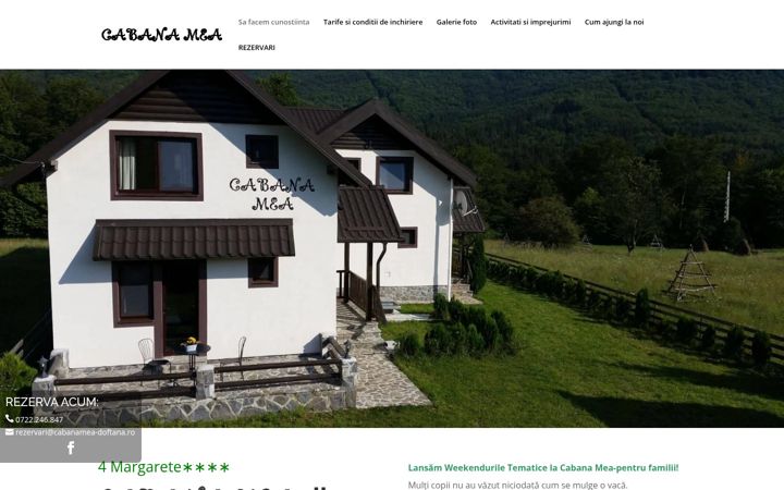 Screenshot stránky cabanamea-doftana.ro