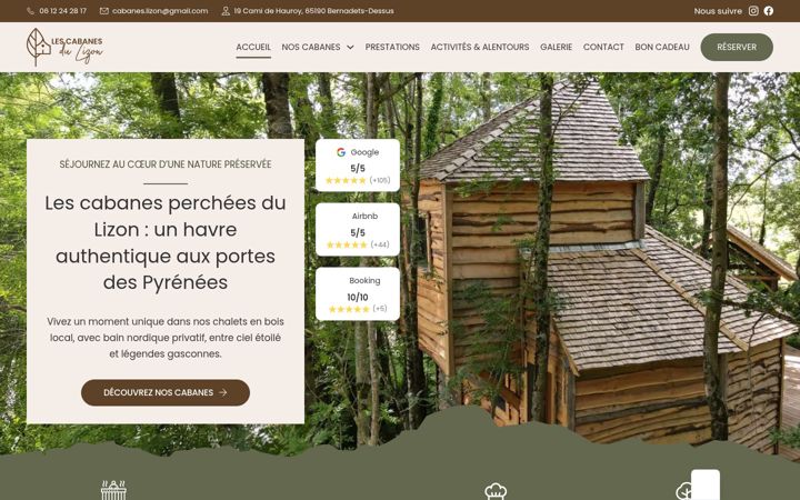 Screenshot of cabane-perchee-65.com
