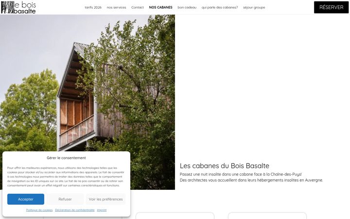 Screenshot of cabanes-auvergne.fr