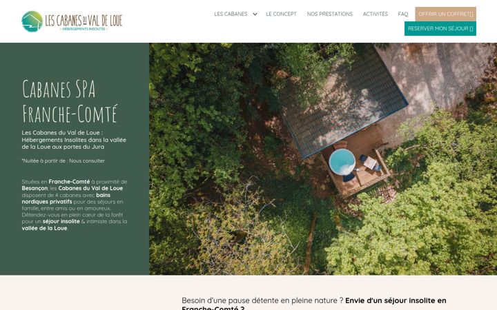 Screenshot of cabanesvaldeloue.com