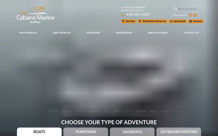 Screenshot of cabanomarinequebec.com
