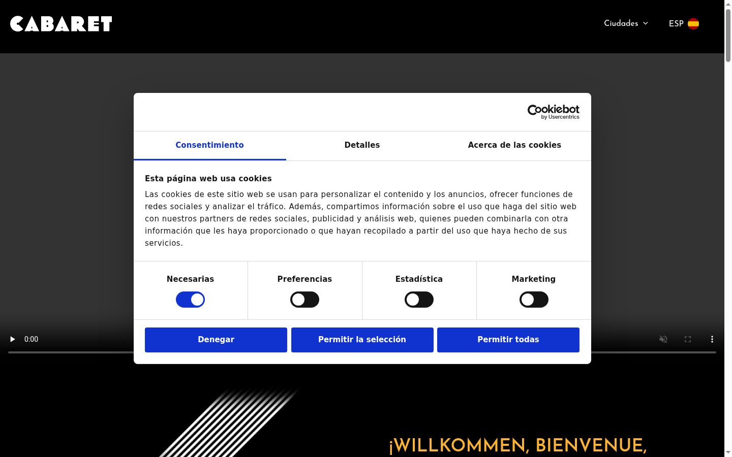 Screenshot van de toestemmingsbanner zoals getoond vóór enige interactie