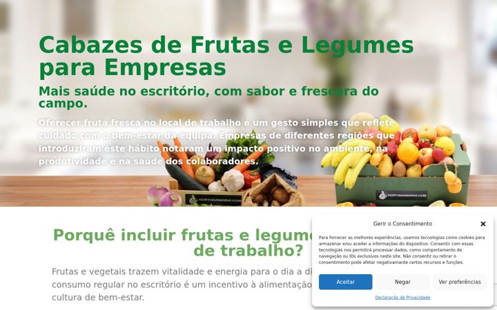 Screenshot of cabazesdefrutaselegumesparaempresas.com