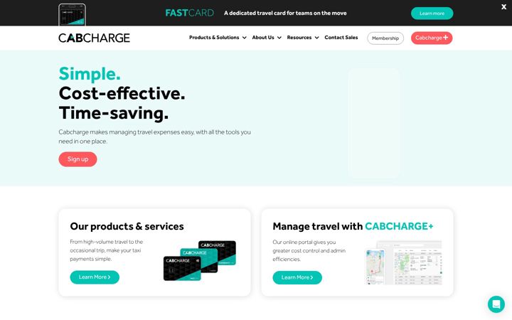 Screenshot of cabcharge.com.au
