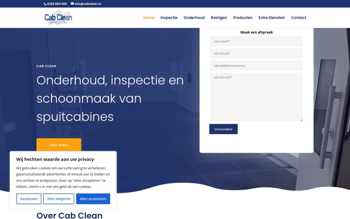 Screenshot of cabclean.nl