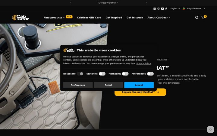 Screenshot di cabgear.eu