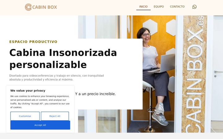 Екранна снимка на cabinbox.es