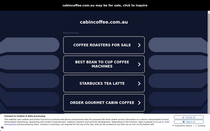 Screenshot of cabincoffee.com.au