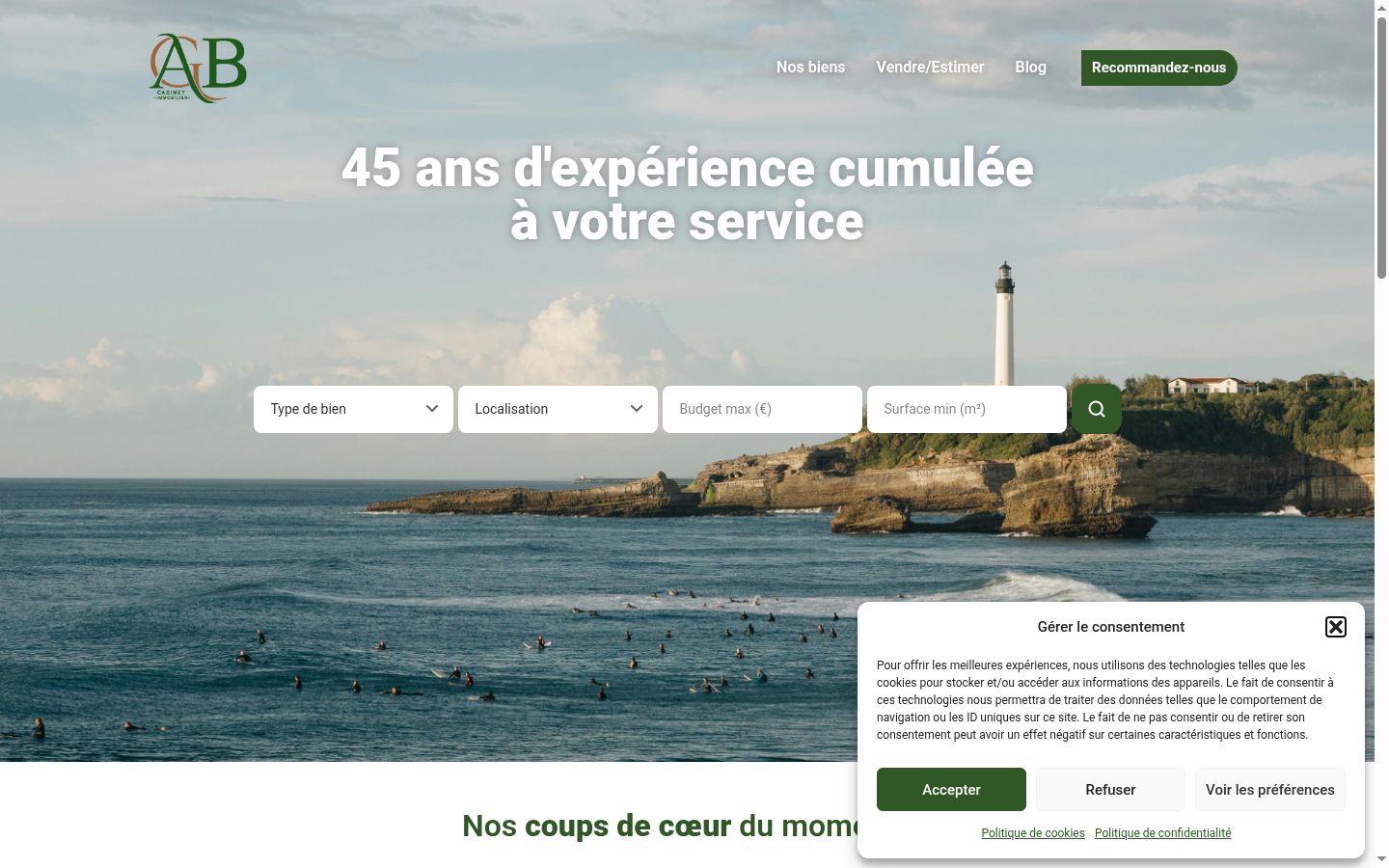 Screenshot tal-banner tal-kunsens muri qabel kwalunkwe interazzjoni