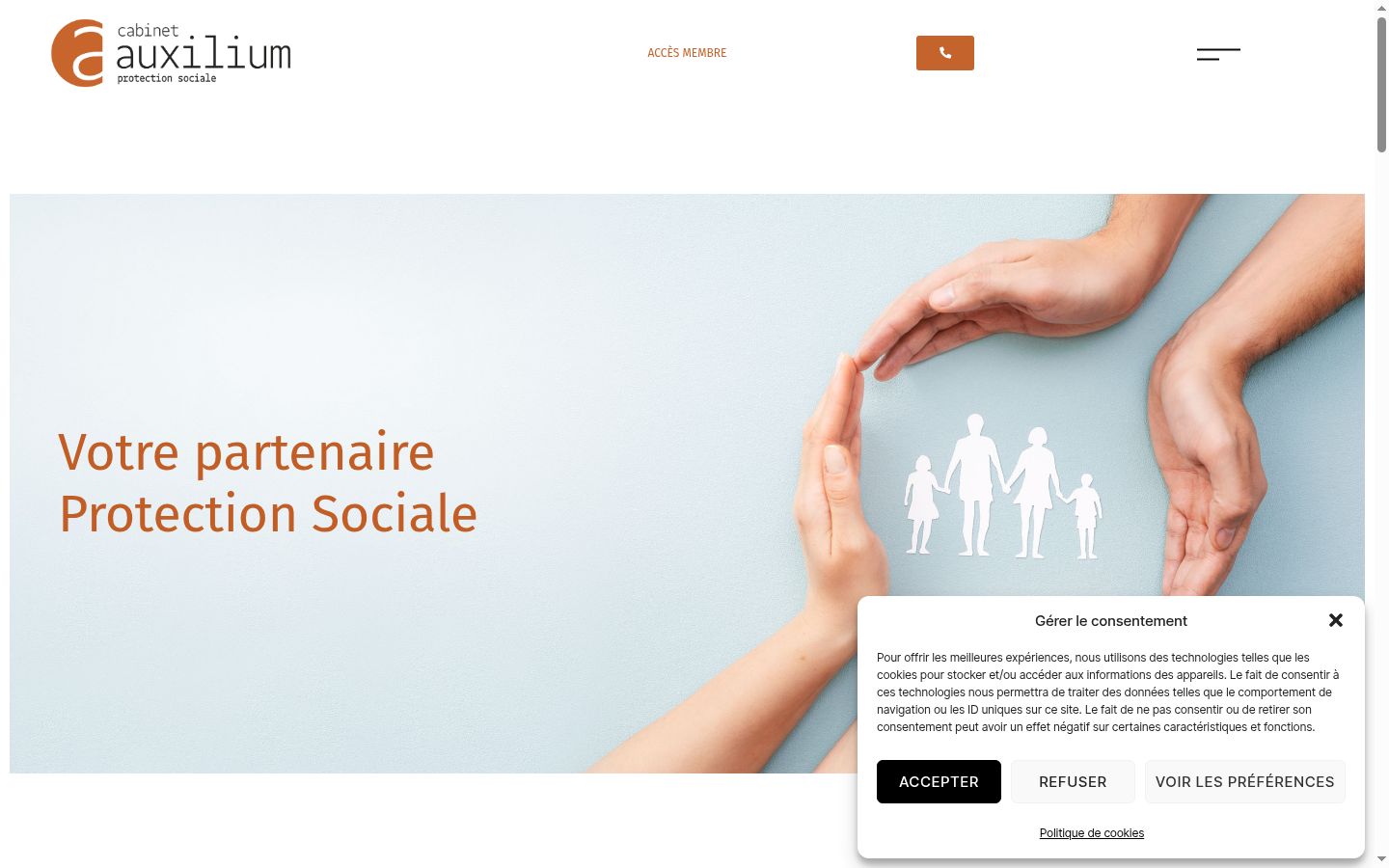Screenshot of the consent banner shown before any interaction