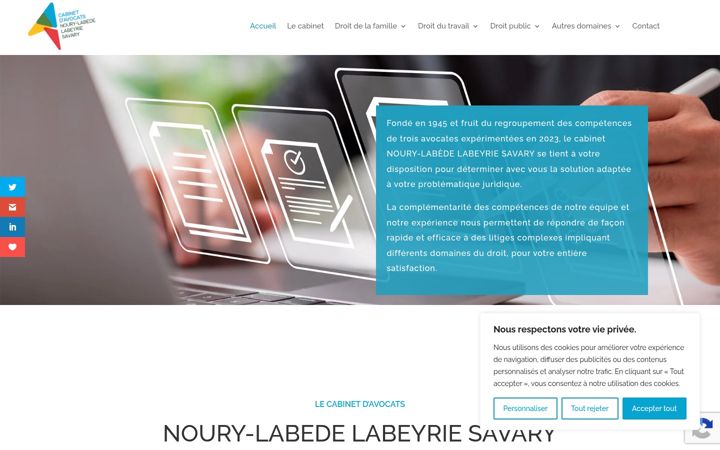 Captură de ecran a cabinet-avocat-noury-labede-labeyrie-savary.fr