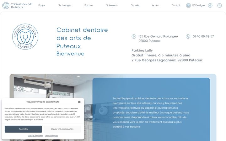 Skärmbild av cabinet-dentaire-arts-puteaux.fr