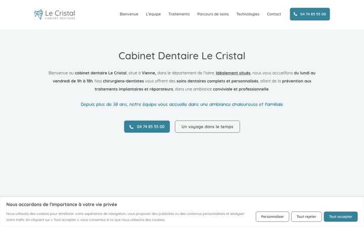 Skjámynd af cabinet-dentaire-vienne-lecristal.fr