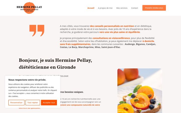 Screenshot of cabinet-dieteticienne-canejan.fr