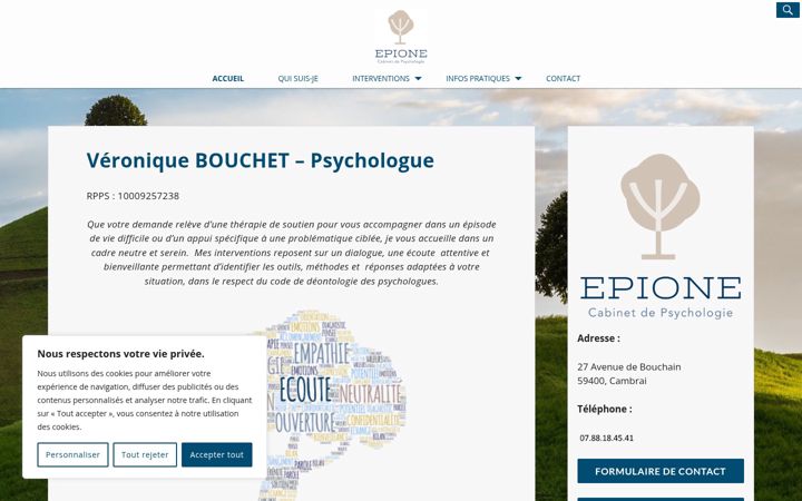 Captură de ecran a cabinet-epione.fr