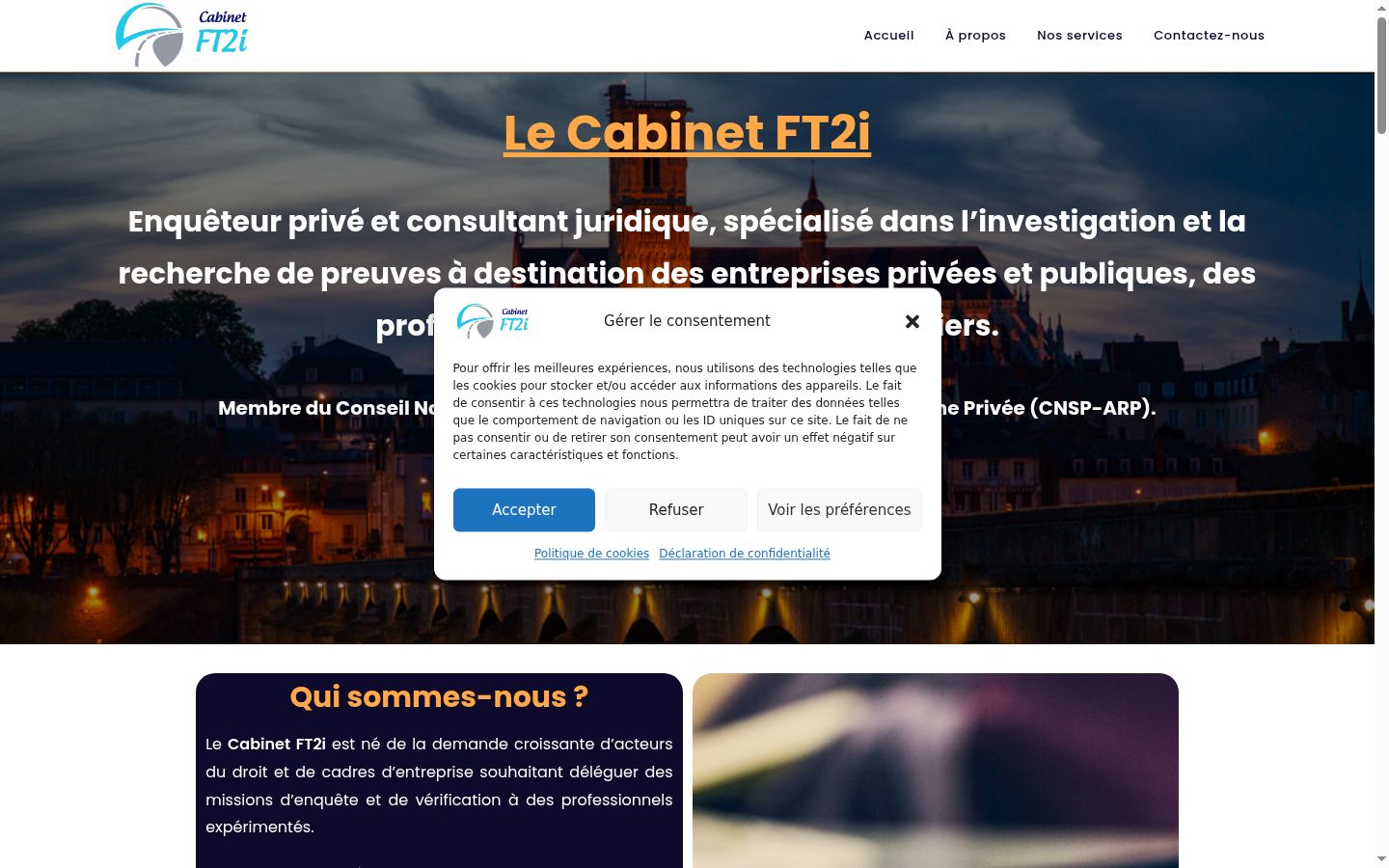 Screenshot del banner di consenso mostrato prima di qualsiasi interazione