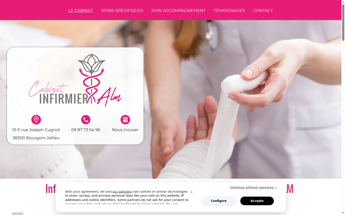 Screenshot del banner di consenso mostrato prima di qualsiasi interazione