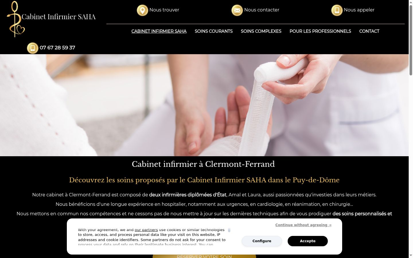 Screenshot of the consent banner shown before any interaction