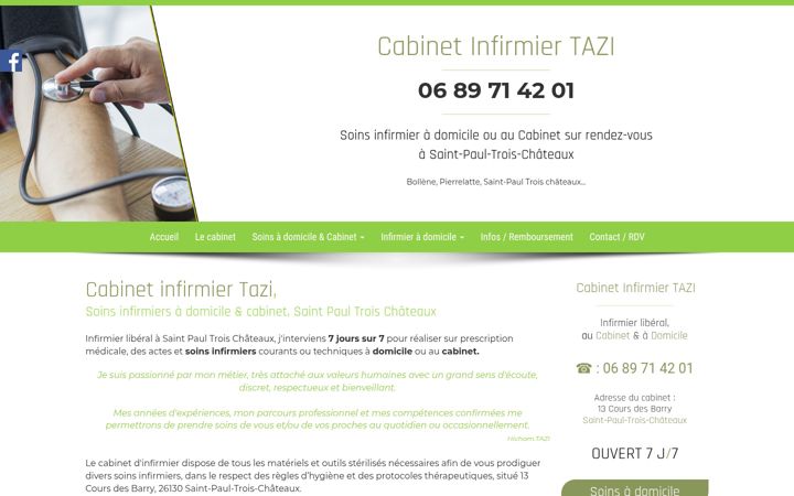 Screenshot of cabinet-infirmier-tazi.fr