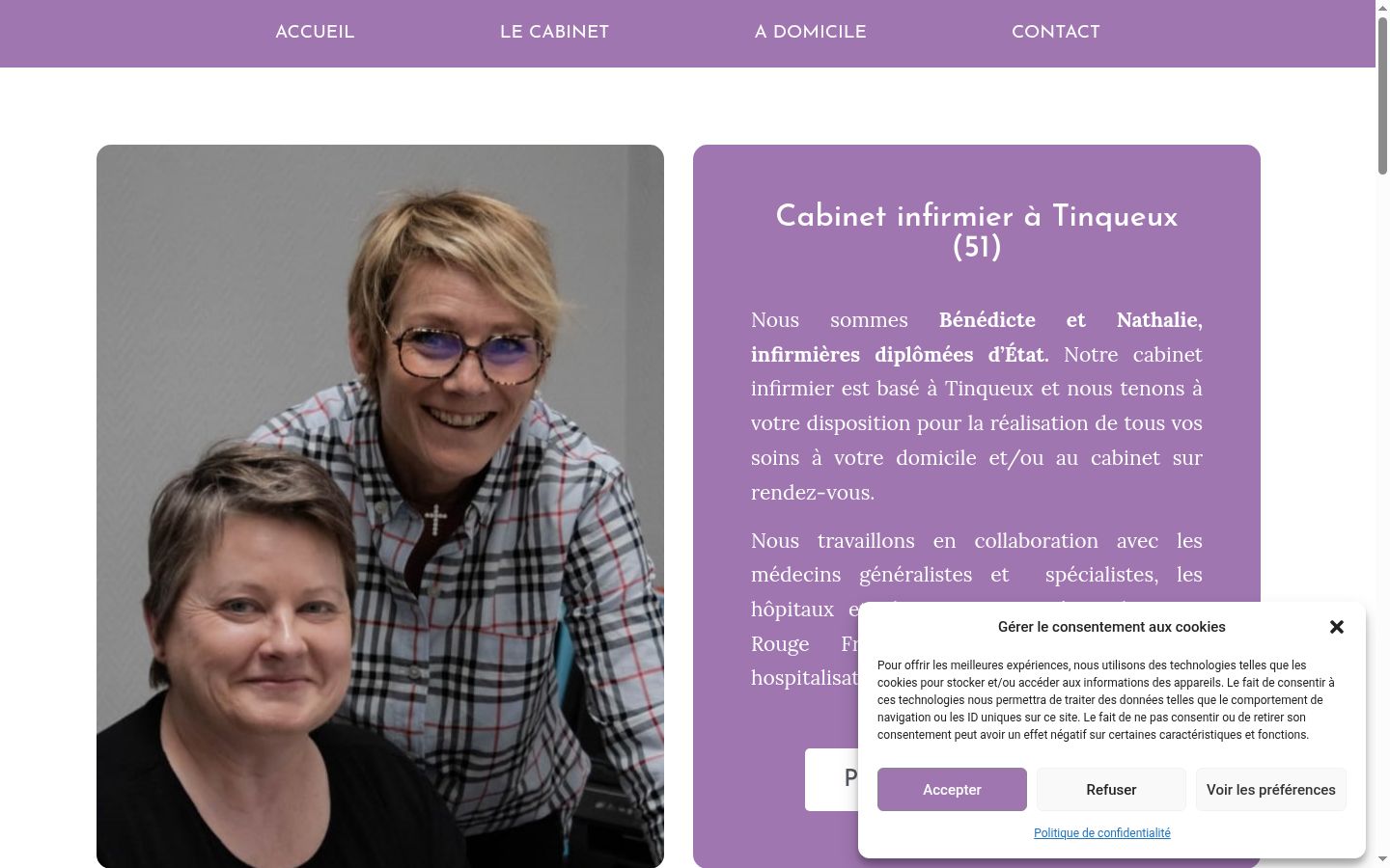 Screenshot of the consent banner shown before any interaction