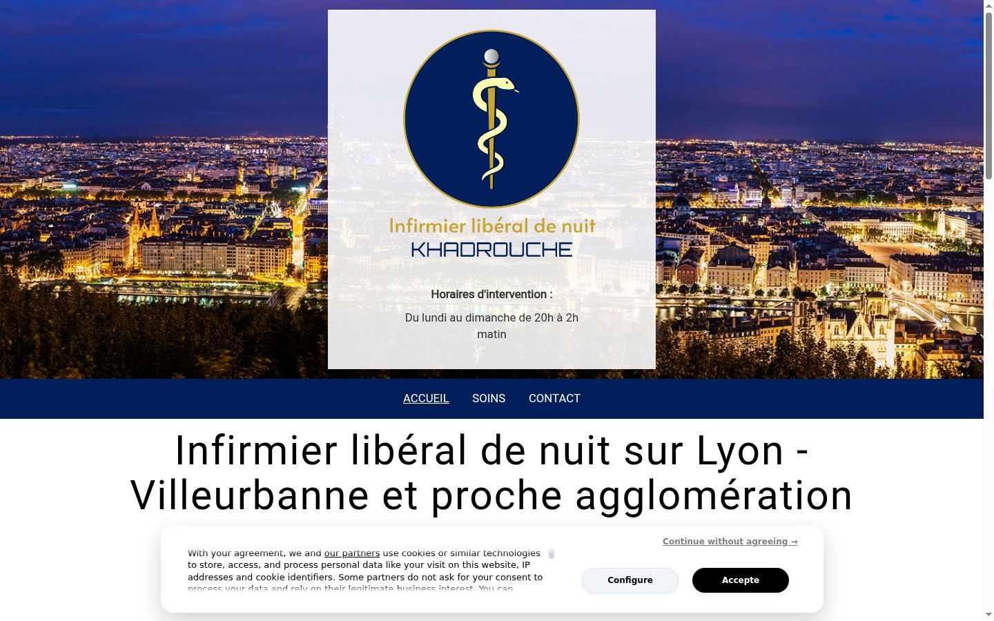 Captura de pantalla del banner de consentimiento mostrado antes de cualquier interacción
