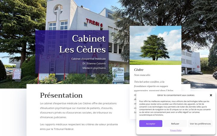Skærmbillede af cabinet-lescedres.ch