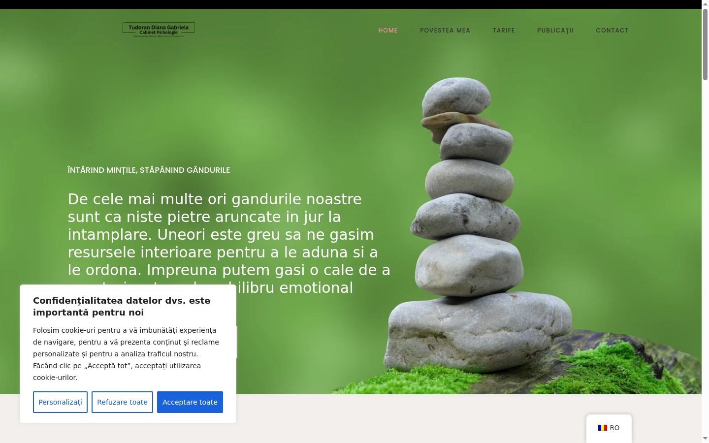 Screenshot of the consent banner shown before any interaction