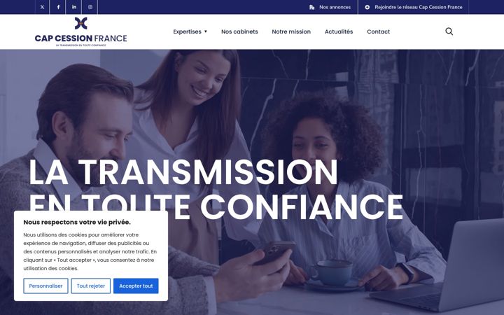 Screenshot of cabinetcapcession.com
