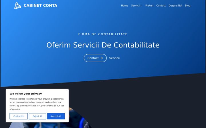 Screenshot stránky cabinetconta.ro