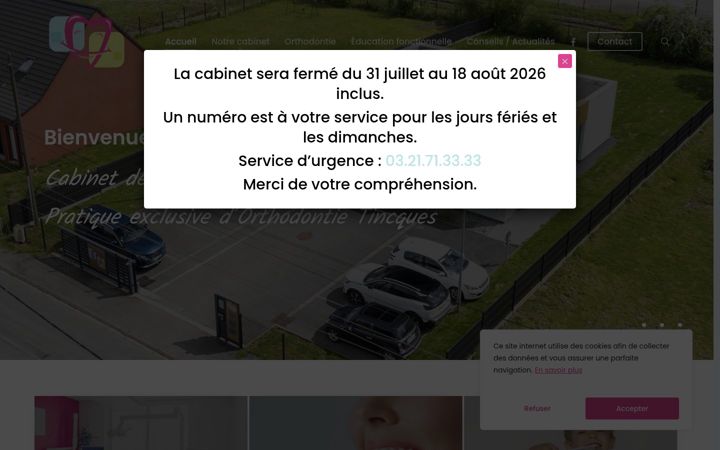 Screenshot of cabinetdentaire-drdecottignies.fr