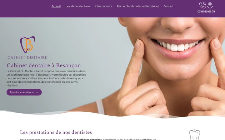Screenshot of cabinetdentaire-lamit.fr