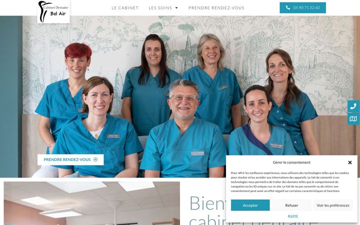 Screenshot of cabinetdentairedebelair.fr