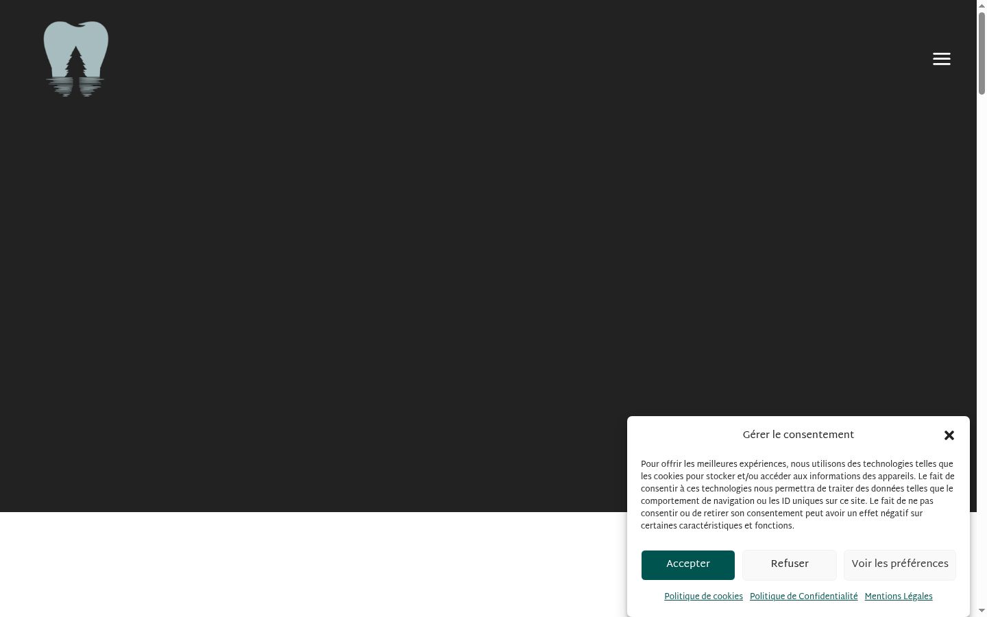 Skärmbild av samtyckesbannern som visades före någon interaktion