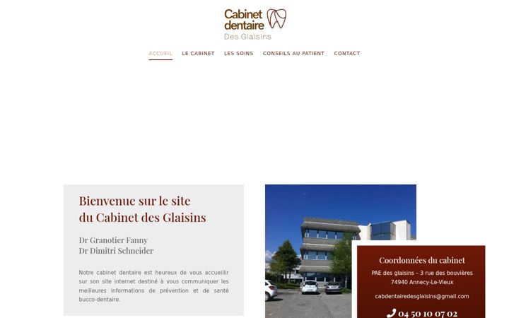 Ekrano kopija cabinetdentairedesglaisins.fr