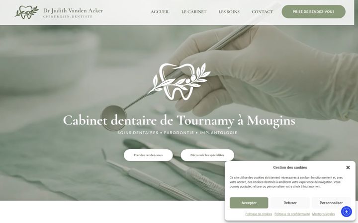 Screenshot of cabinetdentairedetournamy.fr