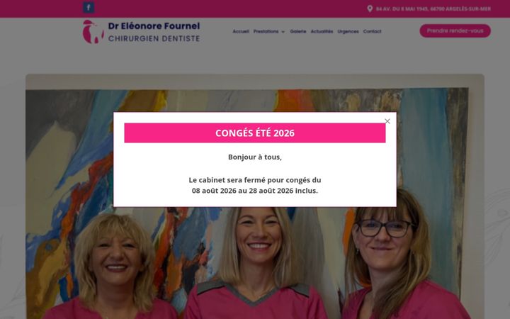 Ekrano kopija cabinetdentaireeleonorefournel.fr