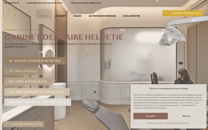 Ekrano kopija cabinetdentairehelvetie.fr