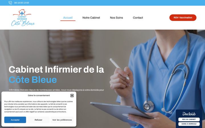 Ekrano kopija cabinetinfirmierdelacotebleue.fr