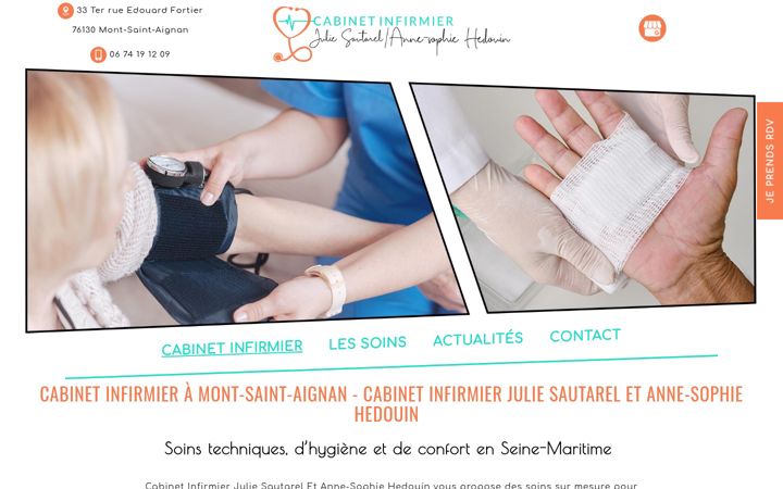Screenshot of cabinetinfirmiermontsaintaignan.fr