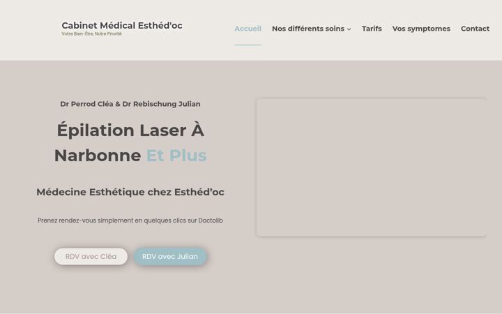Screenshot of cabinetmedical-esthedoc.fr