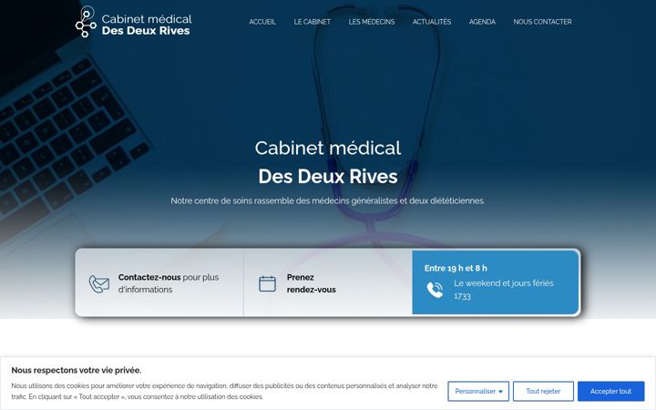 Screenshot of cabinetmedicaldesdeuxrives.be