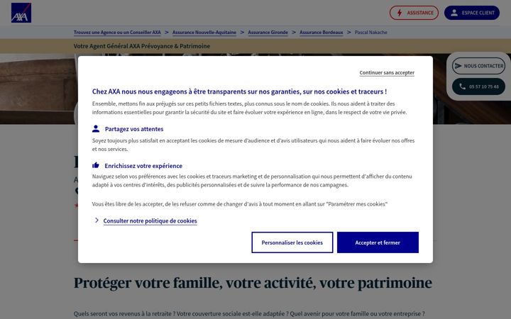 Kuvakaappaus sivustosta cabinetpascalnakache.fr