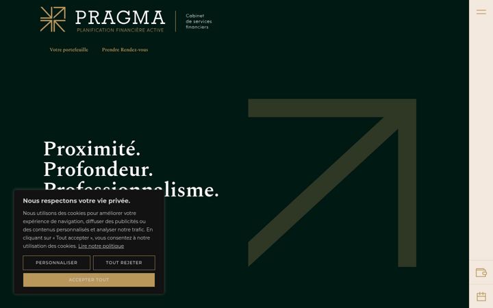 Screenshot of cabinetpragma.ca