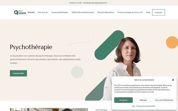 Screenshot of cabinetpsyquemin.fr