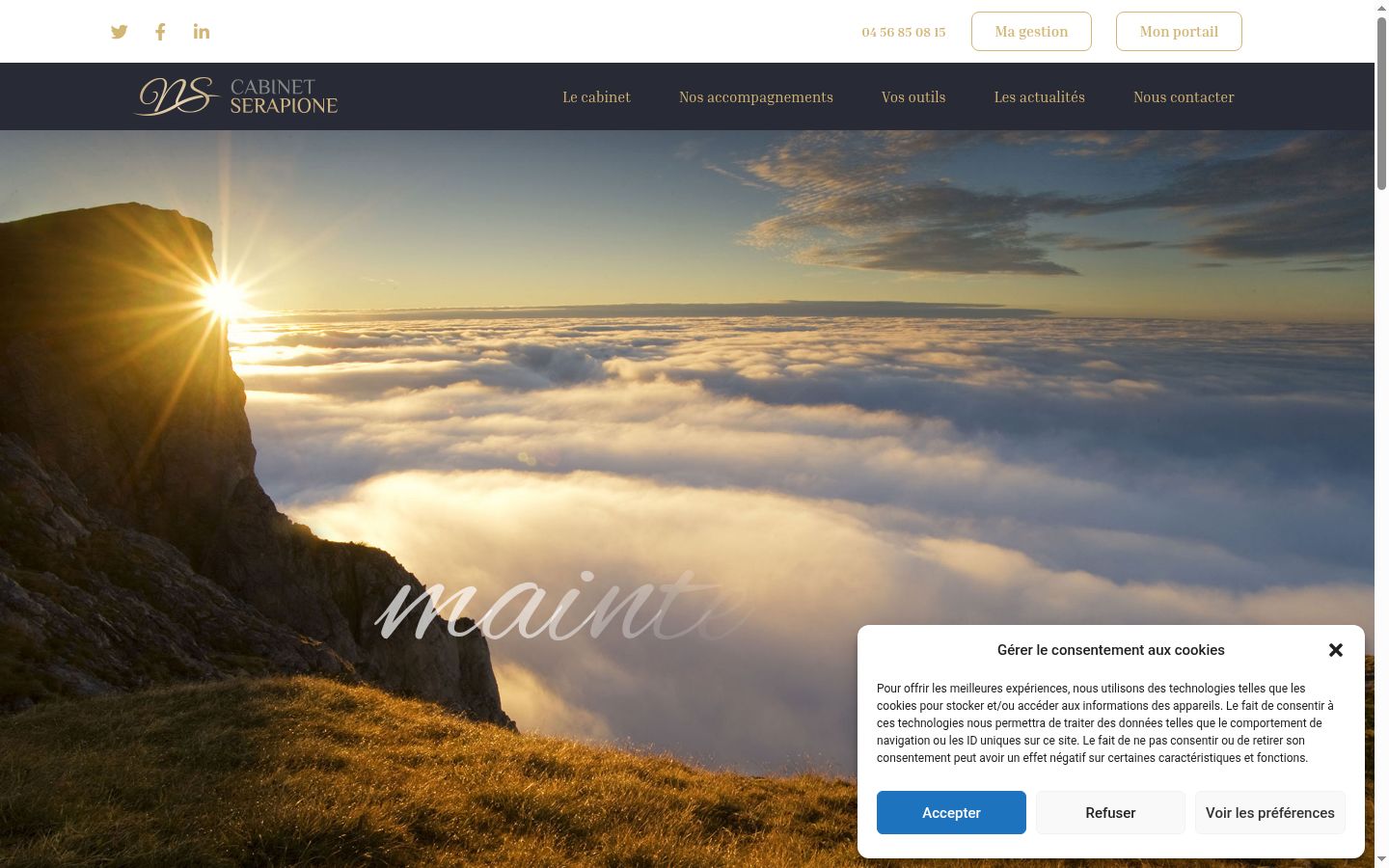 Screenshot of the consent banner shown before any interaction